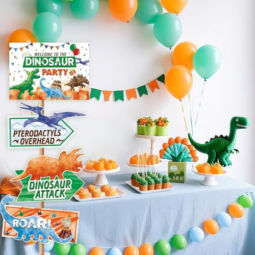 WERNNSAl Dinosaur Party Decorations - 10PCS Dinosaur Birthday Party Decorations Jurassic Birthday Supplies Dinosaur Crossing Sign for Dino Theme Party Home Door Wall Decor - style: Dinosaur 002
