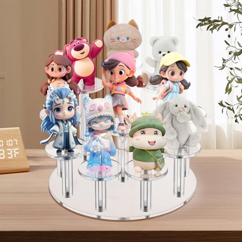 Jusalpha Acrylic Display Stand, 10 Tier Round, Clear Organizer for Jewelry, Funko POP Figures, Perfume, Cupcake, Countertop Decoration (10 Tier) - size: 10 Tier
