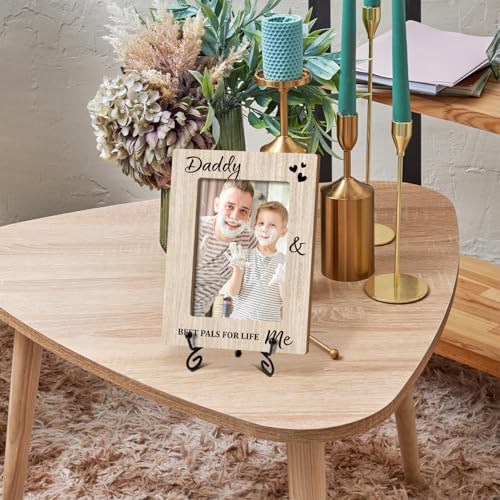 Daddy & Me Picture Frame, Frame Gifts for Dad and Fathers, Gifts For Fathers Day Birthday Thanksgiving Christmas, 4x6 Photo Frame for Tabletop Display Desk Decor - 01 - color: Frame01