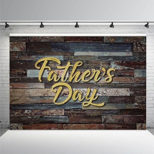 MEHOFOND 10x7ft Father's Day Backdrop Fathers Day Party Decoration Rustic Wood Happy Father's Day Photography Background Banner Studio Photo Props - size: 10x7ft