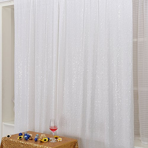 Poise3EHome White Sequin Backdrop,6FT x 8FT Sequin Photography Backdrop Curtain for Party Decoration - color: White, size: 6x8 ft