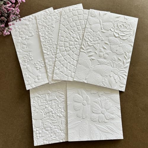 4 Pack 3D Textured Embossing Folders for Card Making, Branches Bricks Background Circle Flower Plastic Embossing Folders Embossing Folder Craft Card Template for DIY Scrapbooking - color: 4 Pack