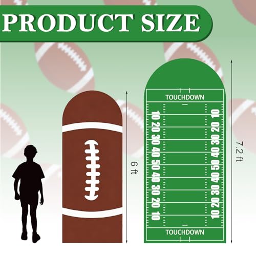 VitalCozy 2 Pcs 7.2ft 6ft Football Field and Football Birthday Party Arch Backdrop Cover Rugby Photography Backdrops Spandex Fitted Arch Stand Covers for Rugby Sport Theme Party Decorations - style: Football