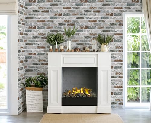 Guvana 17.3"×197" Brick Peel and Stick Wallpaper Red/Blue/Grey Brick Contact Paper Vintage Self Adhesive Wallpaper 3D Brick Texture Removable Wall Paper for Livingroom Backsplash Decor - color: Red/Blue/Grey, size: 17.3" x 197"
