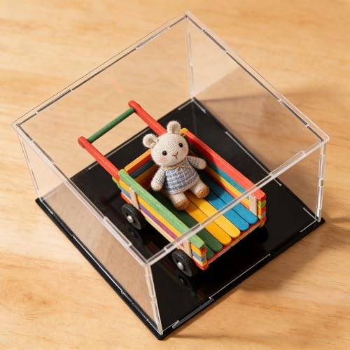 uxcell Acrylic Clear Display Case Box Dustproof Protection Showcase Cube Collectibles Show Box 5.9x5.9x3.9inch - size: 5.9x5.9x3.9 inch