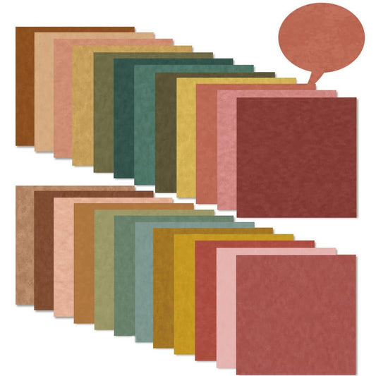 24 Sheets Scrapbook Paper Solid Colors - Double-Sided Earth Tone Craft Sheets for DIY Decorative Background Card Making Photo Album Junk Journal Decor, 12"x12" (Boho Tone) - color: Boho Tone