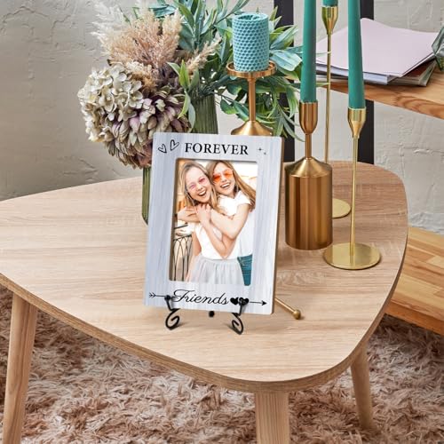 Forever Friends Picture Frame,Women Friend Bestie, 4 x 6 Picture Frame with Stand for Tabletop Display.(Light Purple Vertical Portrait) - color: Frame21