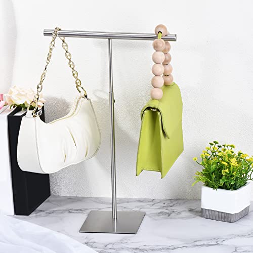 uxcell Necklace Display Stand 2 Pack Adjustable Height Jewelry Rack T Bar Tabletop Purse Holder for Home Boutique Store - Silver - color: Silver