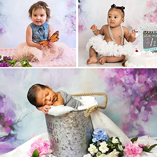 Laeacco 6x8ft Beautiful Watercolor Newborn Baby Photography Backdrop Dreamy Light Floral Wall Background Baby Shower Birthday Blurry Backdrop Children Girls Artistic Portrait Studio Shoot - size: 6x8FT