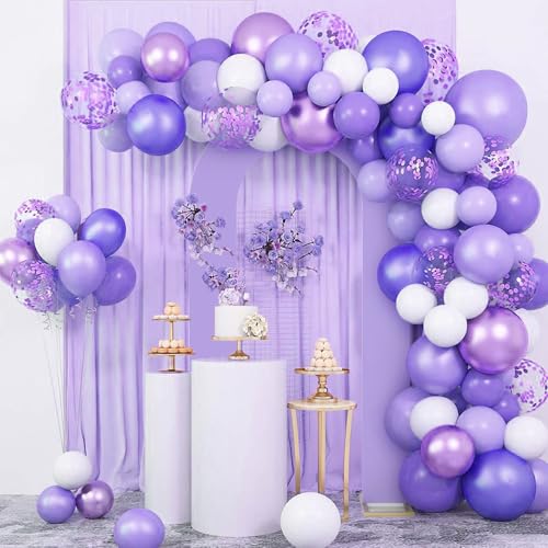 LEBENGURU Upgraded 7.2FT Open Arch Backdrop Cover,Purple Spandex Fitted Round Top Wedding Arches,Double-Sided U-Shaped Arch Chiara Stand Covers for Birthday Party Baby Shower Banquet Balloon Décor - color: Purple