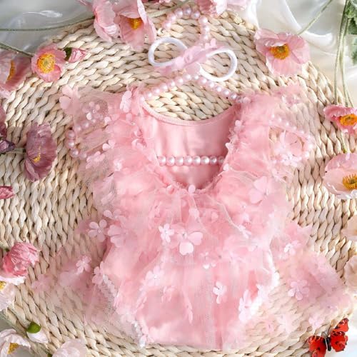 Newborn Photography Outfits Girl Baby Photo Tutu Dress Newborn Photoshoot Romper Baby Picture Lace Outfit - color: Pink4