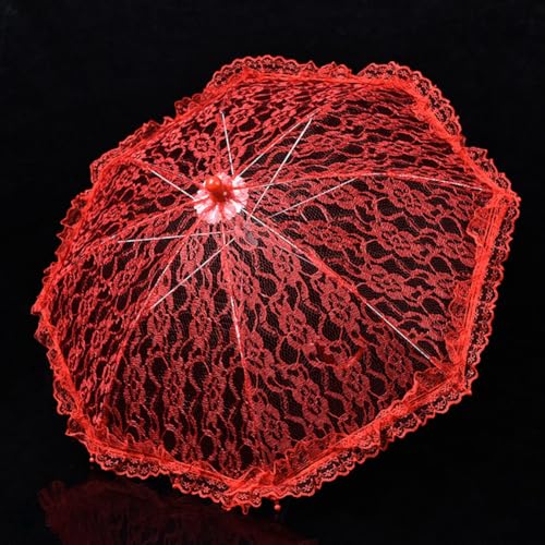 EUBUY Lace Parasol Umbrella, Vintage Wedding Bridal Umbrella, Lace Umbrella for Tea Party Small Photography Prop Craft Umbrella for Women Wedding Party Photo Dance Makeup Ball Props - color: Type 4