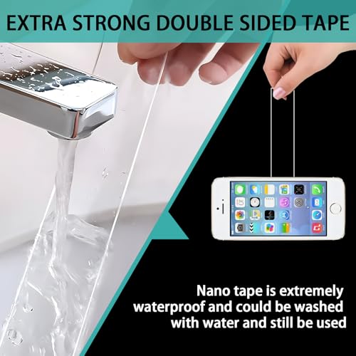 HSTECH (1in 10Ft) Double Sided Tape Heavy Duty Acrylic Sticky Mounting Tape Clear Removable Strong Two Sided Adhesive for Sign/Photo/Poster/Picture Mount/Paste Items/Craft Wall Mounting