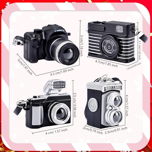 8 Pcs Mini Camera Prop Vintage Miniature Camera Model Small Digital Camera Ornament for Mini Decoration Accessories Photography Props