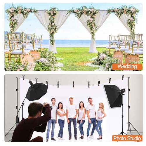 FUDESY 10x30ft Backdrop Stand Heavy Duty Adjustable Photography Background Support System with Angle Rotatable Connector, Spring Clamps, Sandbags, Ring Clips, Carry Bag for Photo Video Studio, Wedding - size: 10x30ft