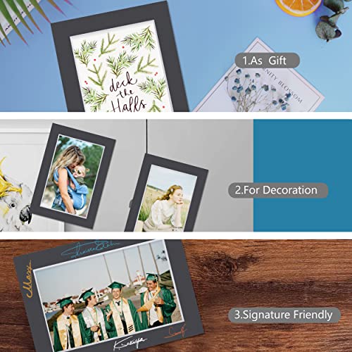 10 Pack Pre-Cut 11 x 14 Black Picture Mats for 8.5x11 Photos - White Core Bevel Cut Frame Matte, Acid Free, Ideal for Frames/Artwork/Prints - size: 11x14 10pack black mat for 8.5x11