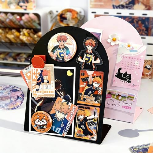2 Pack Desk Magnetic Bulletin Board Metal Tabletop Memo Souvenir/Photos Display Board Magnet Display Stand for Home School Kitchen Office (2, Purple, ARC) - color: Purple, size: ARC