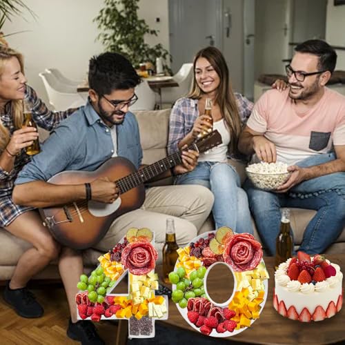 Charcuterie Cardboard Number Fillable Shaped Treat Decorative Box Anniversary Birthday Table Centerpiece (40 Style, 9inch) - size: 9inch, style: 40 Style