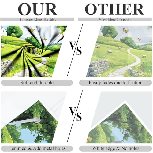 5x3ft Fabric Emerald VBS 2026 Decorations Backdrop Spring Garden Grass Tree Crafts Background for Students Improve Imagination Exploring The World Church Events Outdoor Props Supplies - color: Emerald, size: 5x3ft