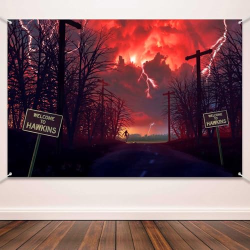 Forest Backdrop Crimson Nightmare Sky with Deadwood Halloween Party Background Party Home Decorations Photo Studio Banner Props - size: Customsize