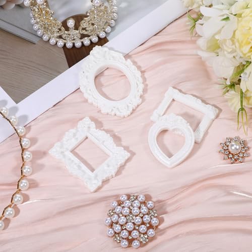 Qianyu 12 Pcs Mini Vintage Picture Frames Tiny Resin Photo Frame Small Antique Baroque Jewelry Frame Table Wall Hanging Display Frames DIY Party Wedding Decoration for Christmas Photo Props Hotel