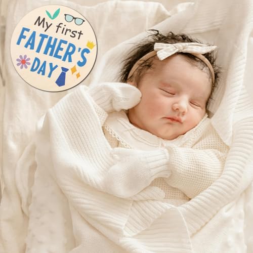 7pcs My First Holiday Baby Milestones Cards, My 1st Signs of 14 Holidays Wooden Circles New Baby Sign Double Sided Baby Discs Announcement Newborn Photo Props for Baby Shower Party Supplies Gift