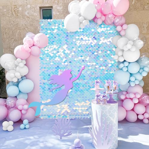 Rainbow Shimmer Wall Backdrop Baby Shower Backdrop 6ftx4ft Sparkly Backdrop for Birthday Wedding Engagement Mermaid Wall Disco Backdrop Decoration - color: Rainbow, size: 6ftx4ft