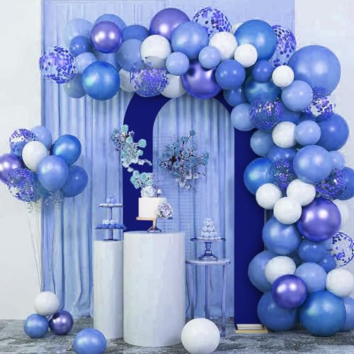 LEBENGURU Upgraded 7.2FT Open Arch Backdrop Cover, Royal Blue Spandex Fitted Round Top Wedding Arches, Double-Sided U-Shaped Arch Chiara Stand Covers for Birthday Party Baby Shower Balloon Décor - color: Royal Blue