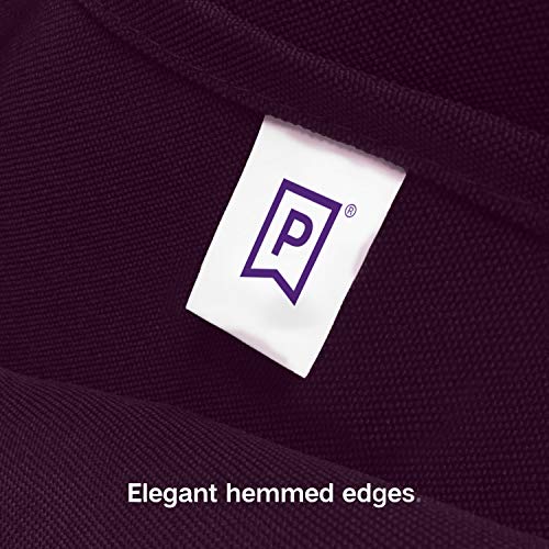Gee Di Moda Cloth Napkins - 17 x 17 Inch Eggplant Dinner Napkins - Set of 12 Soft & Absorbent Washable Fabric Cloth Table Napkins with Hemmed Edges for Hotel Restaurant, Holiday Parties & Wedding - color: Eggplant
