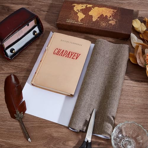 CRASPIRE 51 x 11.8 Inch Book Binding Cloth Book Cover Fabric A4 to A8 Surface Paper Backed Camel Linen Polyester Woven Cover for Books Album Scrapbooking Archival DIY Covering Bookbinding Protector - color: Camel-2