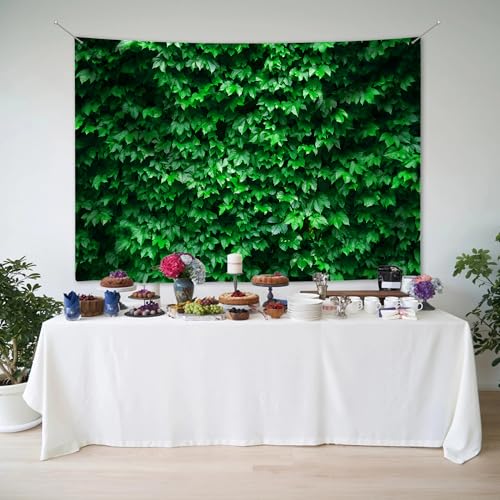 7x5 Ft Green Leaves Photography Backdrops Large Polyester Fabric Green Grass Vertical Texture Backdrop for Thanksgiving Halloween Birthday Party Christmas Decoration Photo Booth Prop Banner