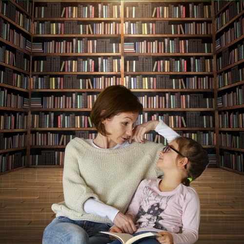 6x4ft Bookshelf Backdrop Vintage Wooden Bookshelve Library School Collection Classic Books Minimalist Photography Background Birthday Conference Graduation Studio Photo Props Polyester - size: 6x4ft-polyester