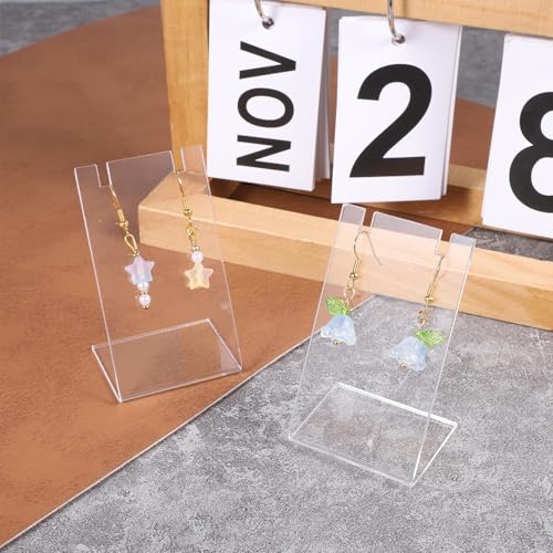 10 Pcs Acrylic Earring Display, L-Shape Earring Organizer, Single Earrings Stands for Dangling Jewelry, Jewelry Storage Rack for Retail, Display Props