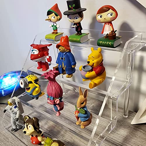 Sezanrpt Acrylic Perfume Display Stands Set of 2, 4 Tiered Cupcake Stand, Acrylic Funko Pop Display Shelves for Perfume Organizer, Shot Glass, Figures Collections, Makeup, 11.8x11x9.4 inch - size: 11.8x11x9.4 inch