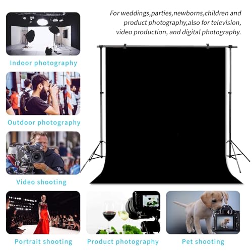 Black Backdrop,Virtual Black Background Sheet,Fabric Wrinkle Resistance Photo Background for Photo Studio Shooting Props,5x7FT - color: Black, size: 5x7ft