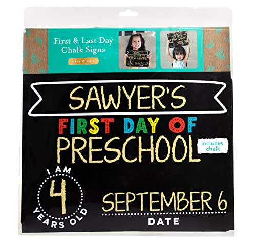 Kate & Milo Reusable Photo Sharing Prop, Back to School Chalkboard Sign to Commemorate The First or Last Day, for Kids, Boys and Girls - style: School Days Chalkboard