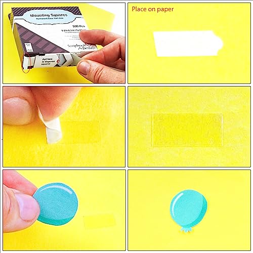 Scrapbook Adhesives by 3L Scrapbook Adhesives Mounting Squares, 500 pcs (0.24X 0.5 inch) Clear - color: Clear, size: 1 Count (Pack of 500)