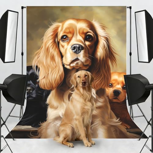 Cocker Spaniel Backdrop Background for Photography 5x7ft Photobooth Professional Photo Backdrop Curtains Video Photography Studio Photo Backgrounds Banner Booth Background Screen Parties - color: Cocker Spaniel
