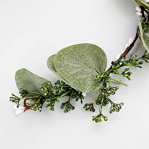Flower Crown Greenery Boho Headband Festival Wedding Flower Girl Headpiece Wreath Photo Hair Prop Greenery Crown (Set)