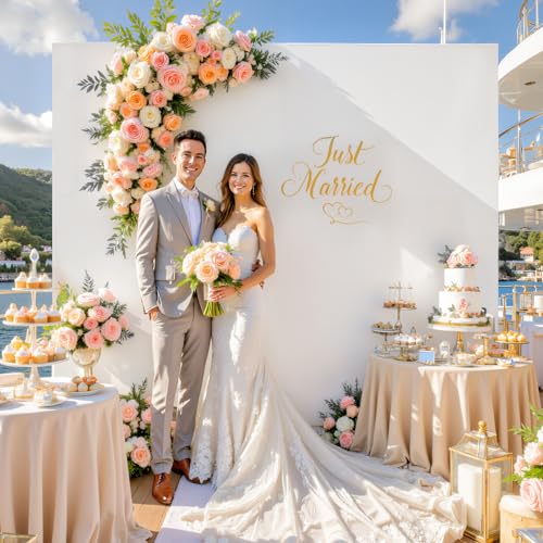 White Square Arch Backdrop Cover 6.6x6.6FT, Double-Sided Stretchy Spandex Fabric Fits Square Arch Backdrop Stand, White Background Backdrop for Wedding Baby Shower Birthday Party Decorations - color: White, size: 6.6 x 6.6FT