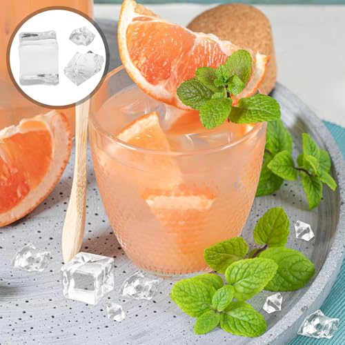 310pcs Realistic Resin Ice Cubes and Crushed Ice Vase Fillers Acrylic Decorative Fake Chips for Wedding Centerpiece Christmas Table Scatter Photography Props