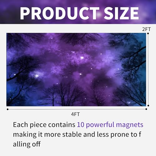 Torixqi 4 Pcs Fluorescent Light Covers - Light Covers for Ceiling Lights Classroom, Magnetic Light Filters for Office, Hospitals, Home 4 x 2 Feet (Purple nebula) - color: Purple nebula