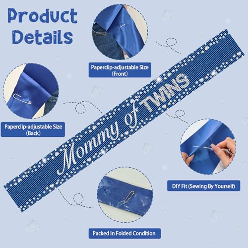 Blue Jean Twins Baby Shower Decorationsa Denim and Diamonds Mommy of Twins Sash Gift for Mom-to-Be A Blue Jean Baby Is on the Way Baby Shower Gender Reveal Pregnancy Announcement Party Supplies Favor
