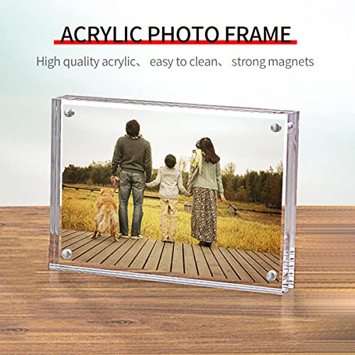 Sezanrpt Acrylic Picture Frames 2.5x3.5 inches, Clear Double Sided Magnetic Photo Block Frame,Desktop Frameless Picture Display, Wallet Small Picture Frames 2x3 - size: 2.5'' x 3.5''