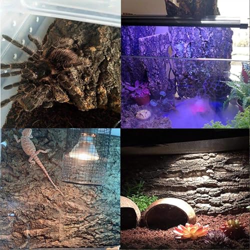 Hamiledyi 2PCS Cork Terrarium Background 15.7x11.8in Natural Cork Large Bark Backdrop Reptile Climbing Mat Habitat Decor for Spider Lizard Chamelon Turtle Beared Dragon - size: 2PCS-15.7x11.8in