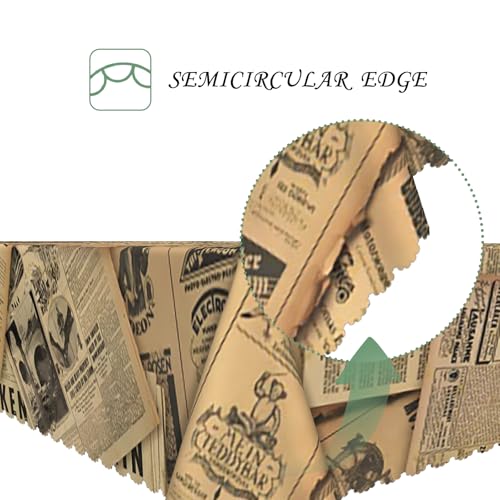 52x70 Inch Vintage Book Theme Rectangle Tablecloth Retro Old Newspaper Magazine Map Print Table Cloth Washable Durable Table Cover for Kitchen Dining Party Book Club Coffee Shop School Decor - color: Color 1, size: 70" x 52" (Rectangular)