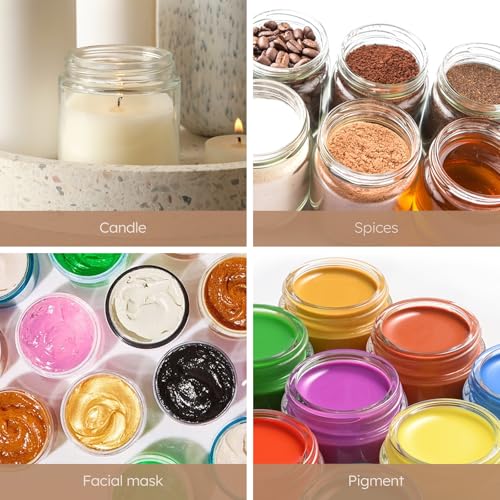 Tecohouse 8oz Glass Jars with Lids, 3 Pack Candle Jars with Blank Labels, 250g Clear Glass, Wide Mouth | Cosmetic Containers for Sample, Cream, Lotion, Honey, Powder, Jelly | Kitchen & Home - color: Clear-Black Lids