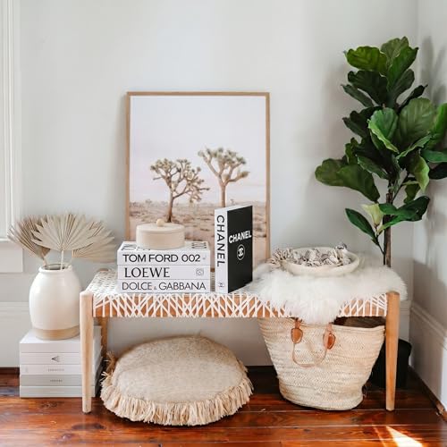 PROBENEX White Large | 4 PCS Faux Decorative Book Boxes | Not Real Books, Cardboard Foldable Display Props | Home Decor for Coffee Table, Bookshelf, Living Room, Office - color: White_large