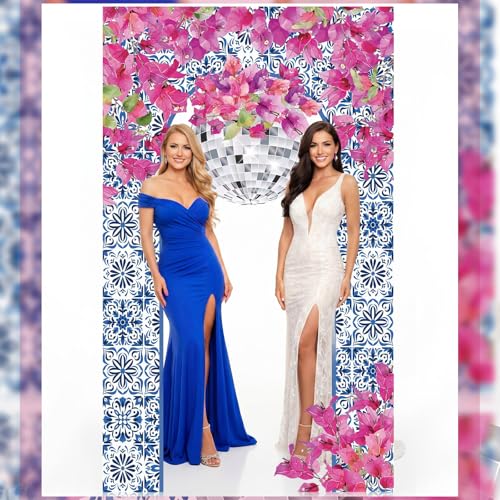 Mindsoft Mama Theme Party Porch Banner Disco Themed Door Hanging Decoration Mama Theme Photo Banner Props Background Blue Pink Queen Themed Party Decoration for Birthday Bachelorette Bridal Shower - style: Dancing Queen