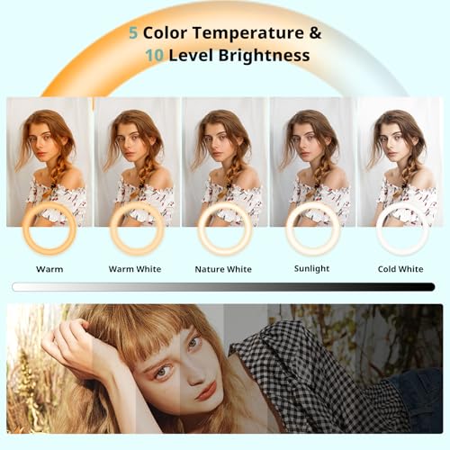 Aureday 14inch iPad Ring Light with Tripod Stand, 62inch Selfie Tripod Light Ring with Phone&Tablet Holder for Recording, 20W LED Circle Light with Wireless Remote for Tiktok, Makeup, Live Streaming - color: BLACK, size: 14in-tablet&phone